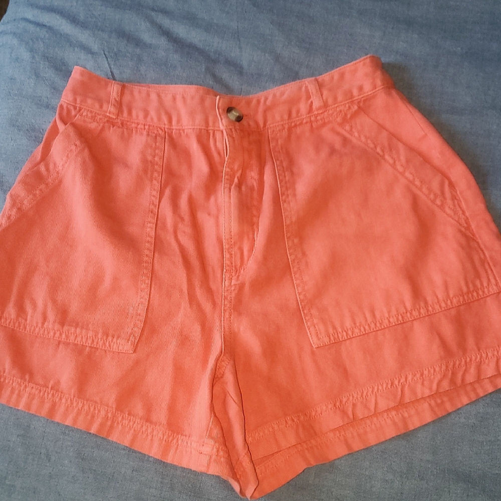 Universal Thread High-Rise Coral Cotton Shorts 4